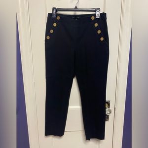 Banana Republic Sloan style pant, sailor style buttons, ankle rise, black size 6